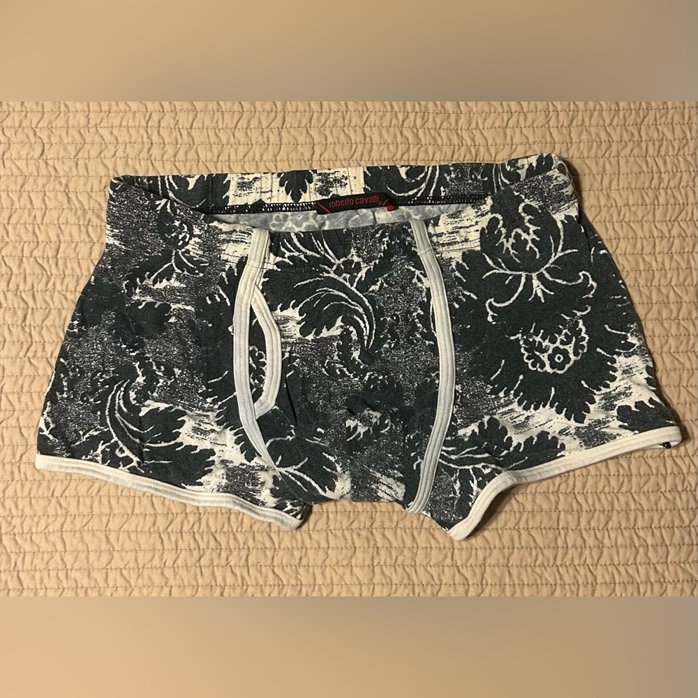 Roberto Cavalli Vintage 2003 Baroque Print Boxer Briefs Trunk Small